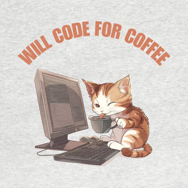 Cat Will Code For Coffee by WonderousDesigns